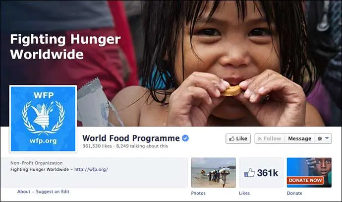 World Food Programme Nonprofit Facebook Page Design