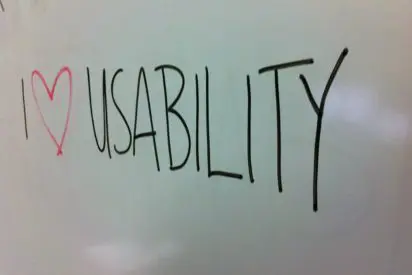 Usability written on a whiteboard.