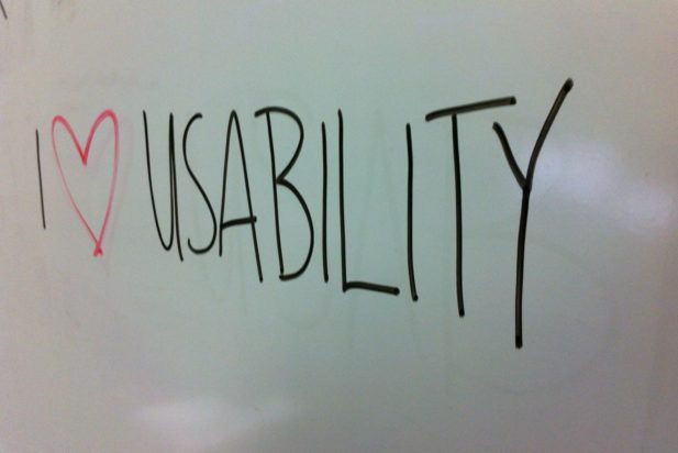 Usability written on a whiteboard.