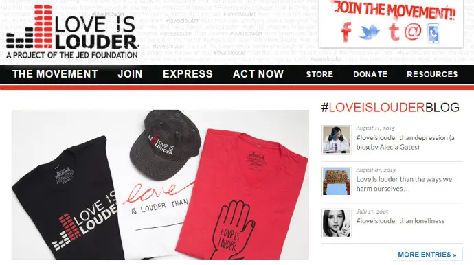 Love is Louder navigation content strategy for nonprofits