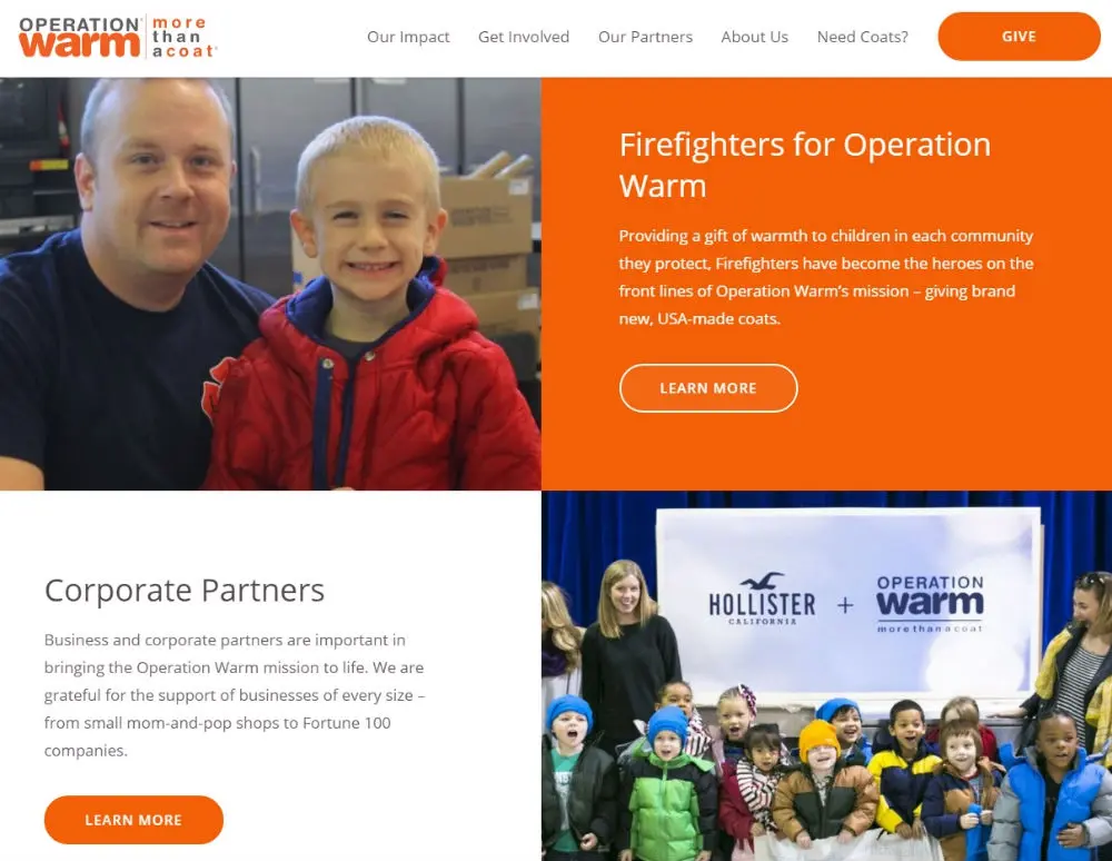 Partners Page Operation Warm
