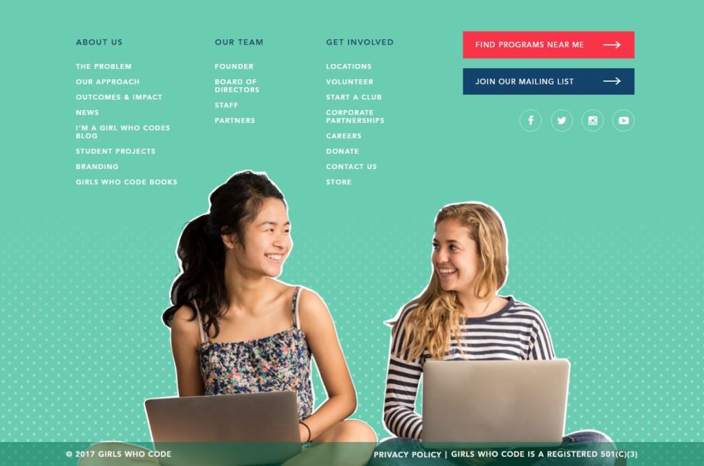 Girls Who Code Footer