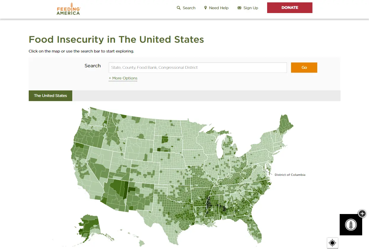 interactive map feeding america