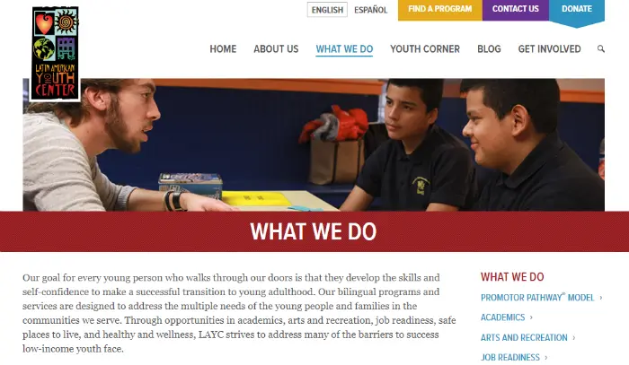 LAYC What We Do page