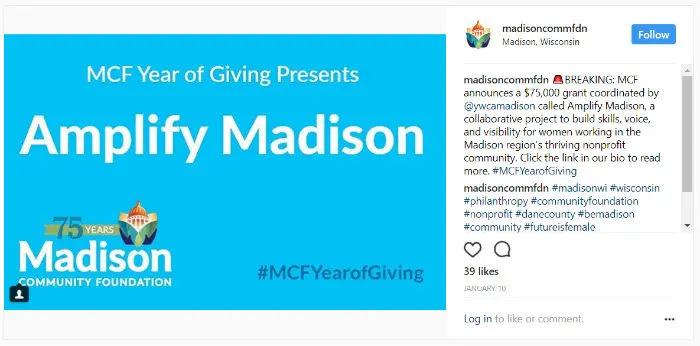 MCF nonprofit anniversary campaign
