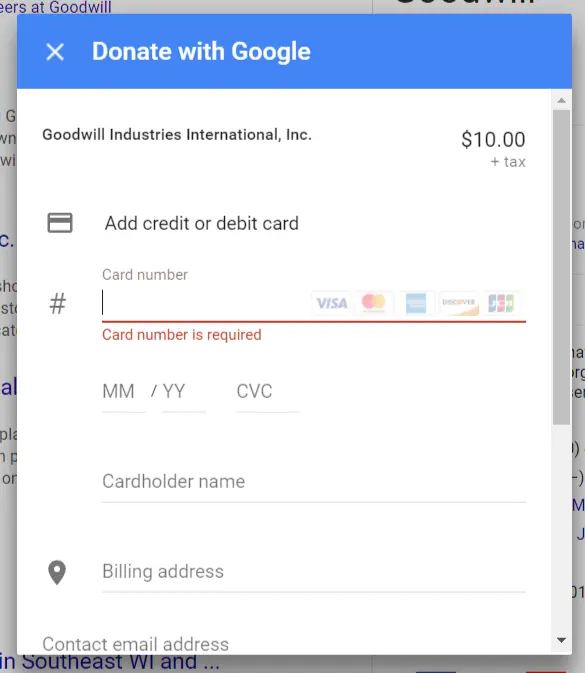 how to get donations google form