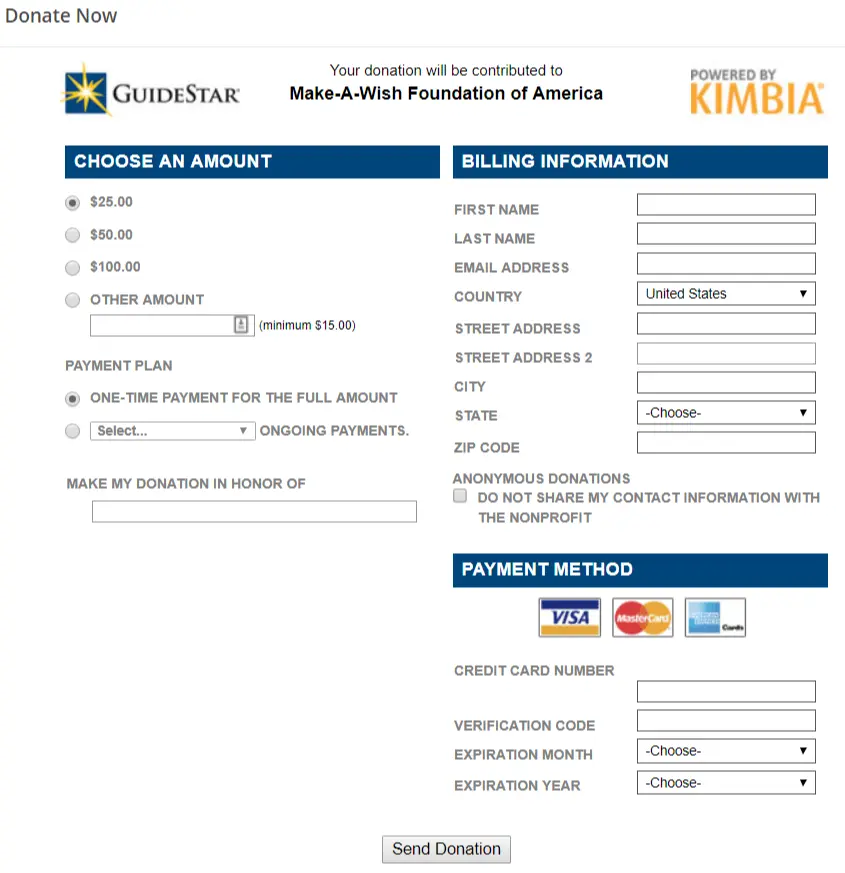 how to get donations guidestar form