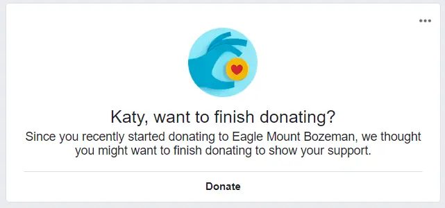 how to get donations facebook reminder