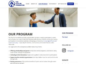 Play On Foundation Program Page