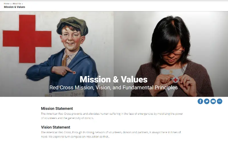American Red Cross Mission page