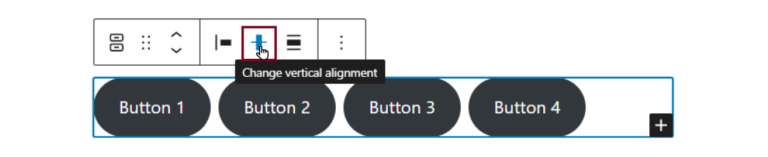 Screenshot showing how to change the vertical alignment of buttons