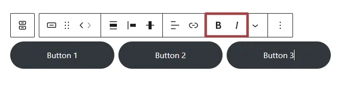 Screenshot showing how to format the text of the button