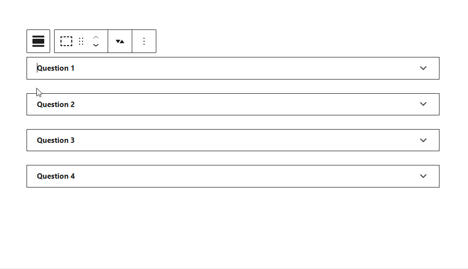 A GIF demonstrating how to add another section to an accordion