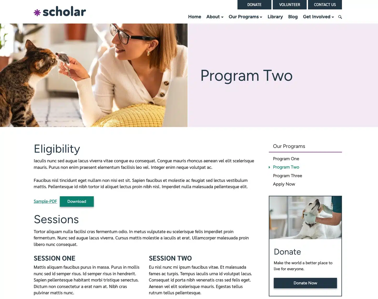 A screenshot of the file block on a live website