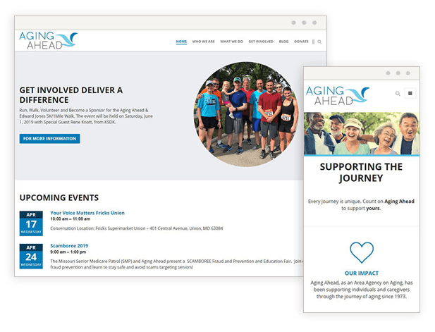 Aging Ahead Website Screenshots