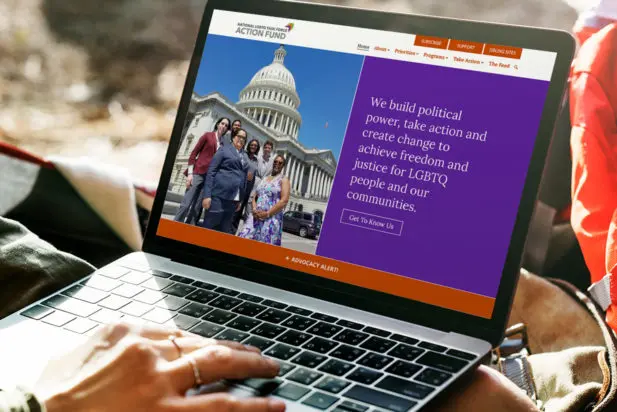 National LGBTQ Task Force Action Fund Homepage on a laptop