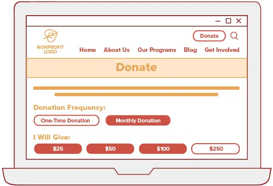 Illustration of a Donate page