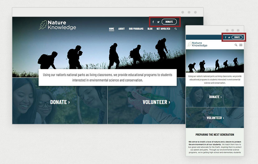 A screenshot of the Secondary Navigation in the front end of a Pioneer theme website