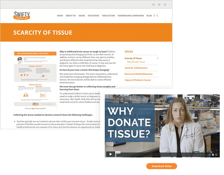 Screenshot of the Scarcity of Tissue Page