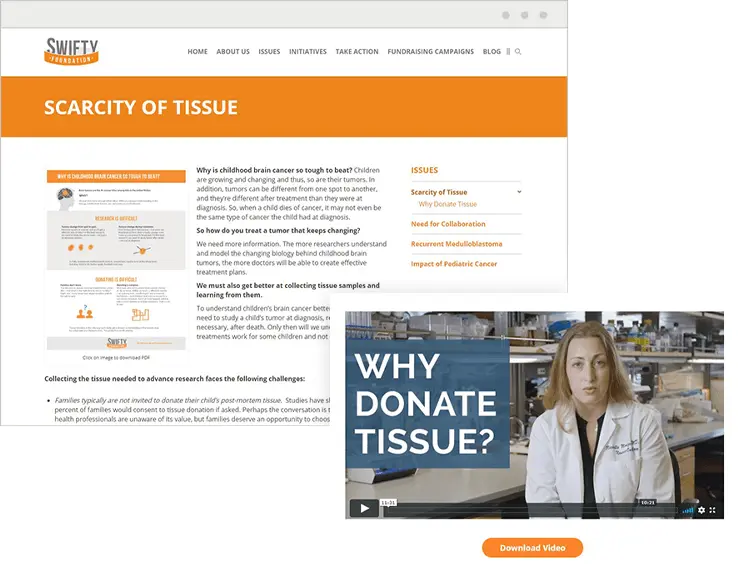 Screenshot of the Scarcity of Tissue Page