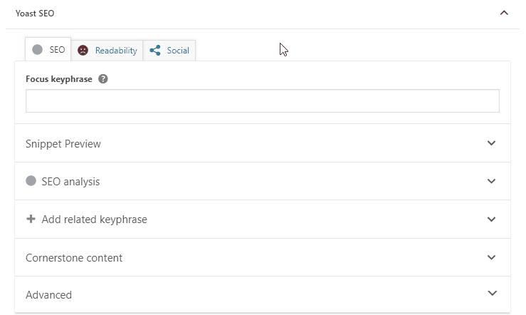 A GIF demonstrating how to set a page to be No Index in the  Advanced section of the Yoast SEO