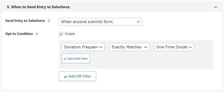 Salesforce Feed Opt-In Condition