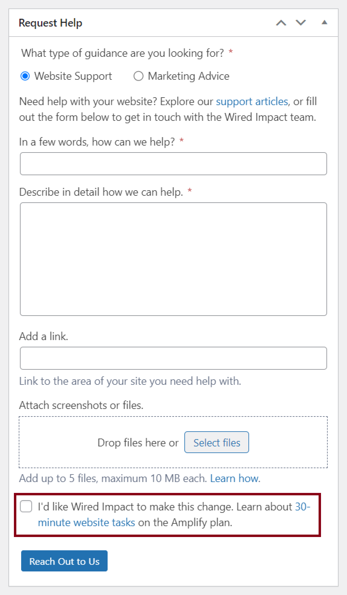 30-Minute Task Requests - Wired Impact
