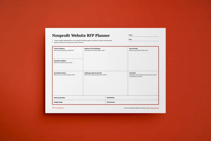 Nonprofit Website RFP Template and Planner Worksheet