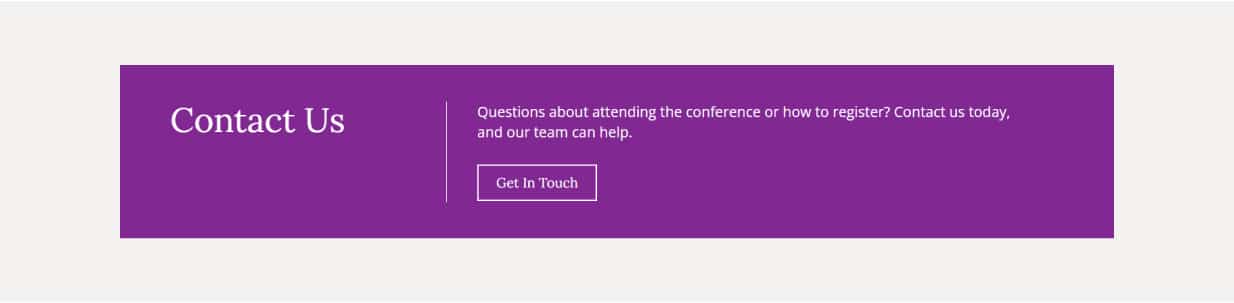 A call to action with 3 elements: a heading, a description and a button.