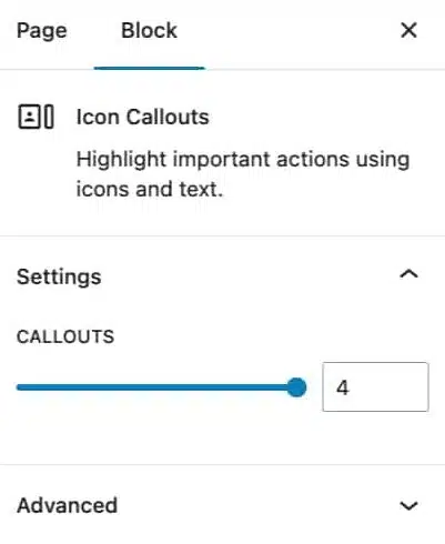 A screenshot of the Icon callouts settings.