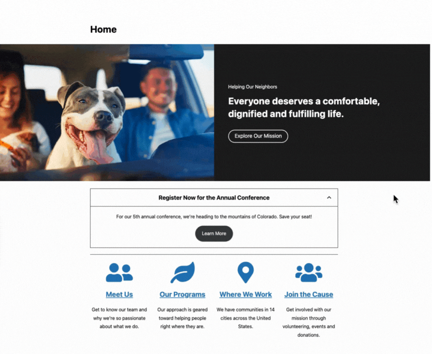 A GIF moving block using the up and down arrows.