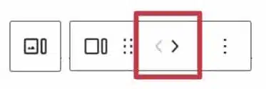 A screenshot of the toolbar highlighting the left and right arrow