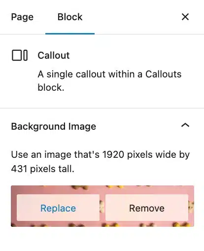 A screenshot of the Video Callouts block settings.