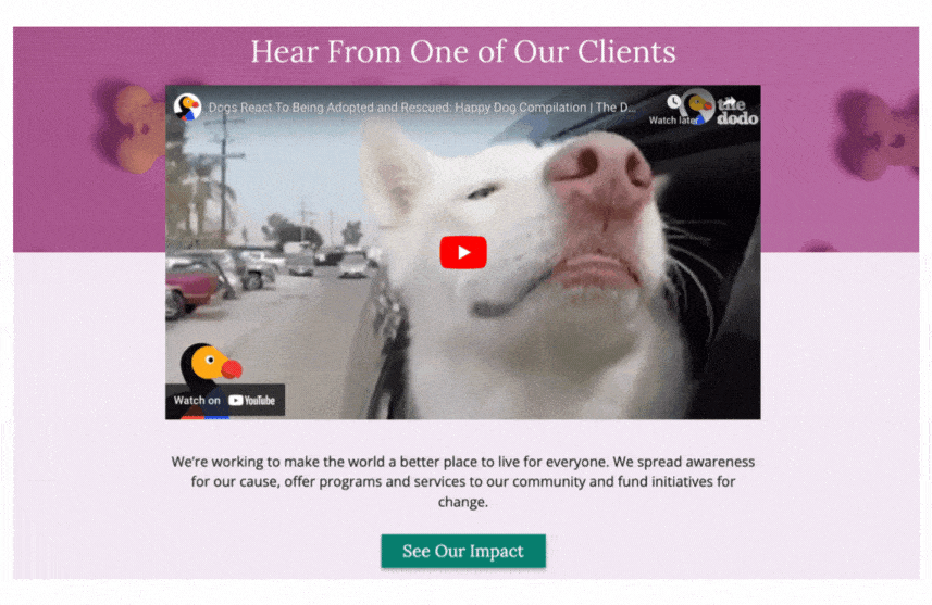 A GIF of the different layouts of Video Callout