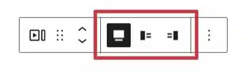 A screenshot of the toolbar highlighting the different alignment
