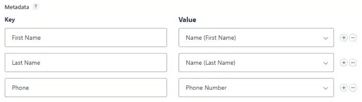 Stripe Feed Metadata Example