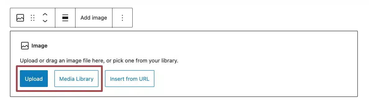 A screenshot of the options for uploading an image