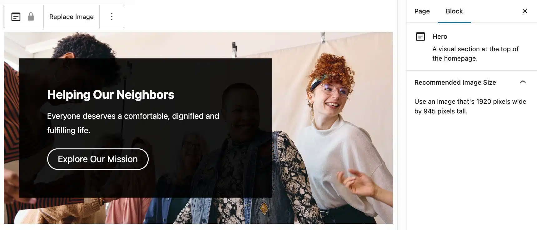 A screenshot of the Header Section in the homepage of the Vision theme